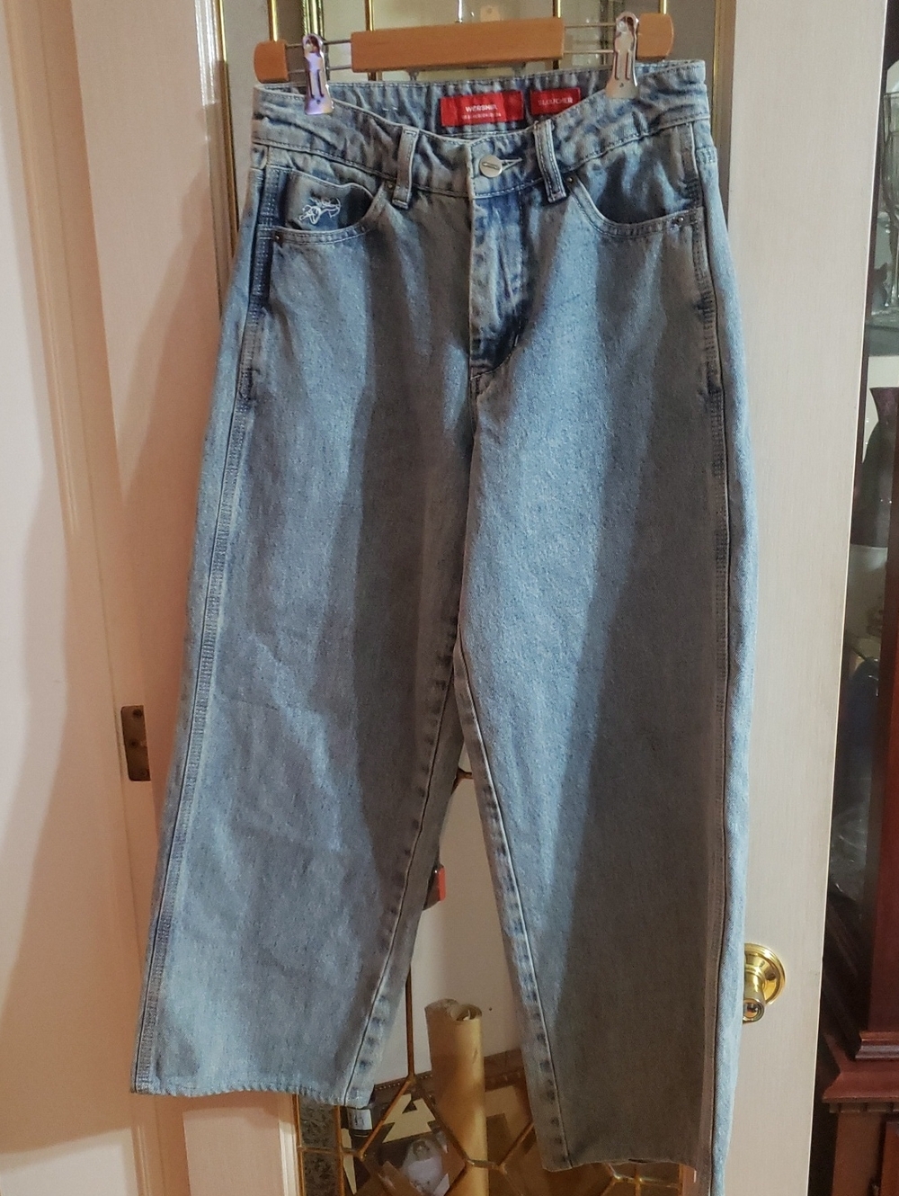 Worship Sloucher Jeans Baggy, Blue, US Size 2.